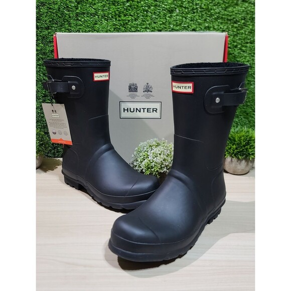 Hunter Original Insulated Short Black Rain Boots - US Men\'s 12 NEW